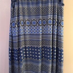 Robert Louis Floral Blue and Black Skirt